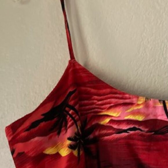 ROYAL CREATIONS MADE IN HAWAII LONG MUU MU'U MAXI ALOHA HAWAIIAN DRESS RED SUN M - Picture 4 of 16